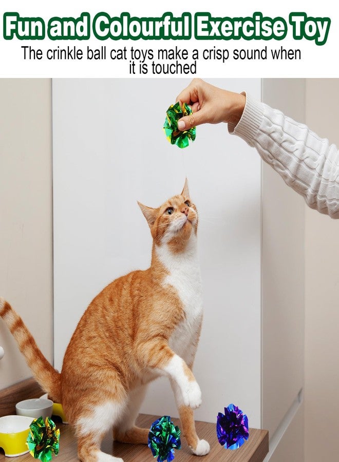 Tobeelec 100 Pcs PVC Crinkle Balls Cat Toys 2.36" Interactive Crinkle Ball, Colorful Balls Chew Toy for Cat Chase Ball Toys Attract Cats for Indoor Cats and Kittens to Keep Fit and Active(Colors Random) - Image 4